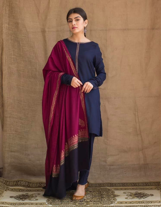 3pc Embroidered UnStiched Dress With Printed dupatta D-33